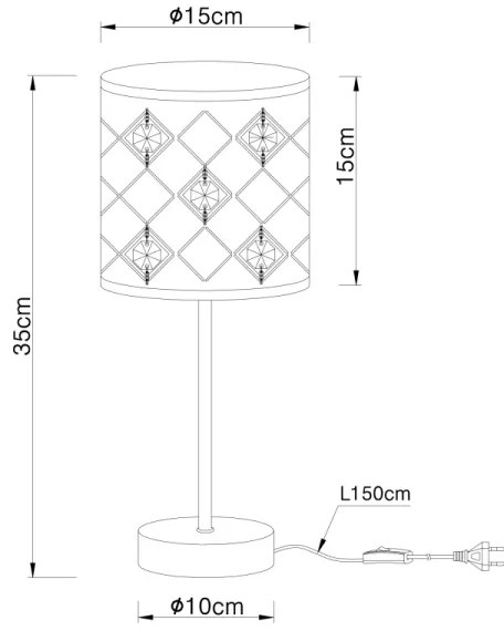 Globo 15448T - Stolná lampa ABBEY 1xE14/40W/230V