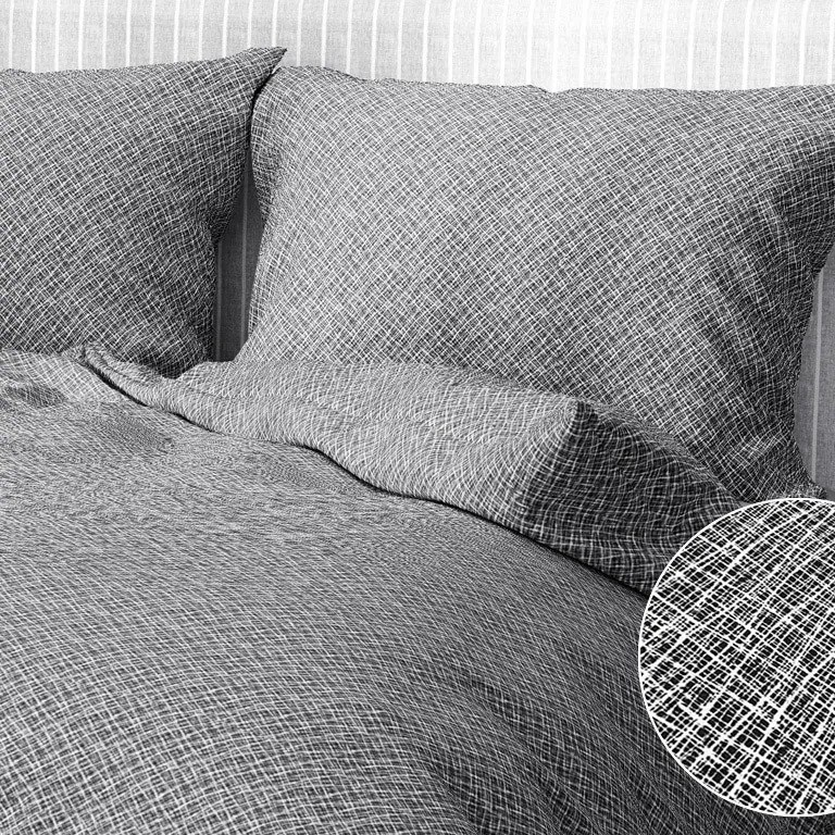 Goldea bavlnené posteľné obliečky - vzor 669 dizajnové línie na sivom 140 x 220 a 70 x 90 cm