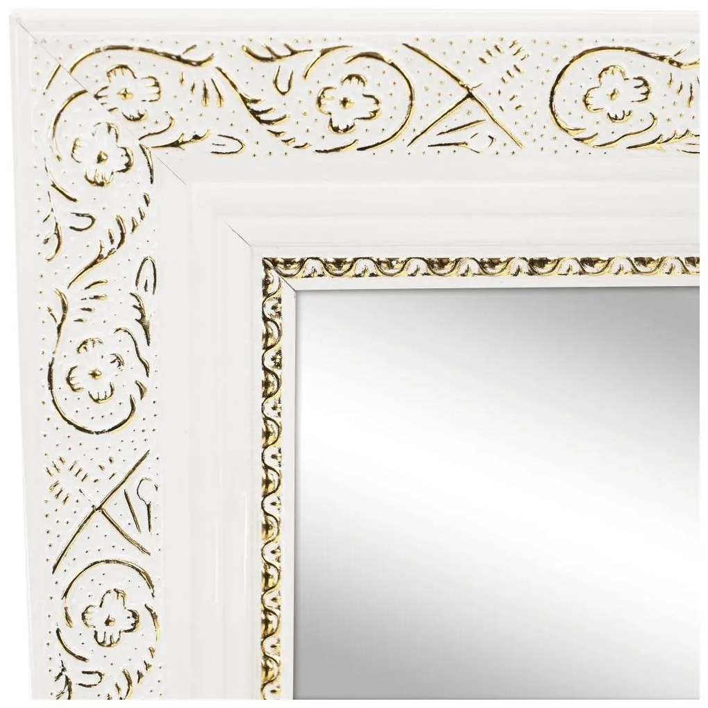 Tempo Kondela Stojanové zrkadlo, biela/bielo-zlatý ornament, LAVAL