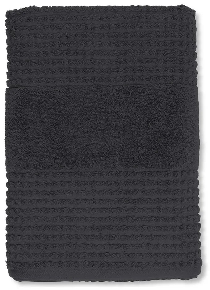 Tmavosivá froté osuška z Bio bavlny 70x140 cm Check – JUNA