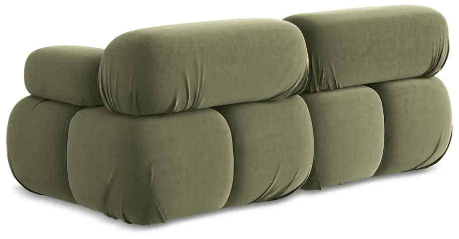 Svetlozelená zamatová pohovka 190 cm Lokua – Makamii