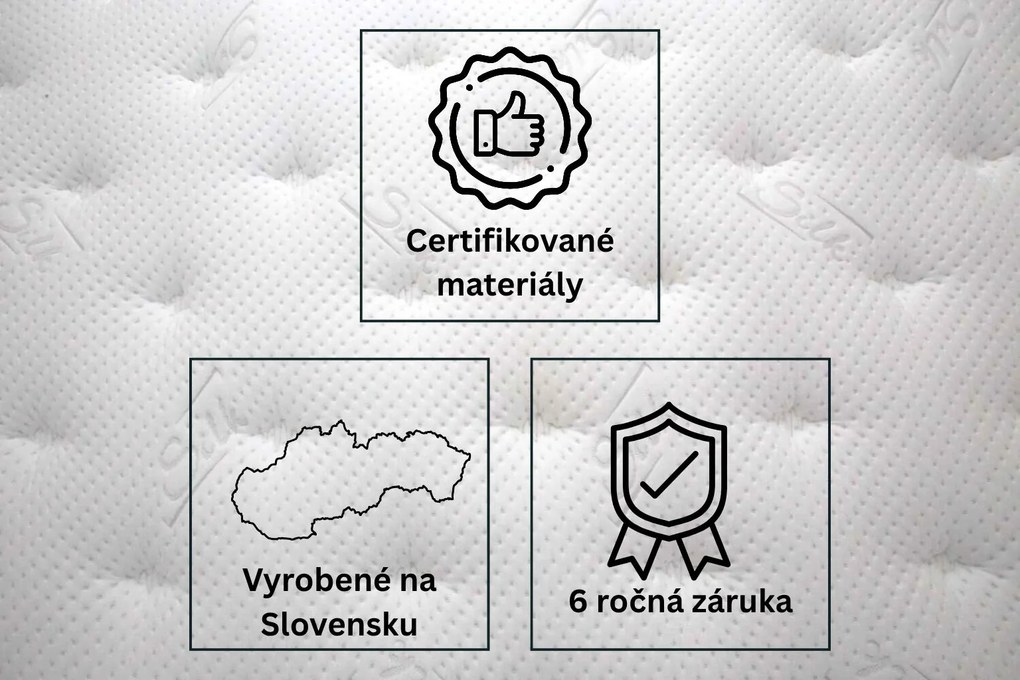 Azonelo Cloud vysoký ortopedický matrac s pamäťovou penou 80x200 cm / 24 cm - poťah s hodvábom