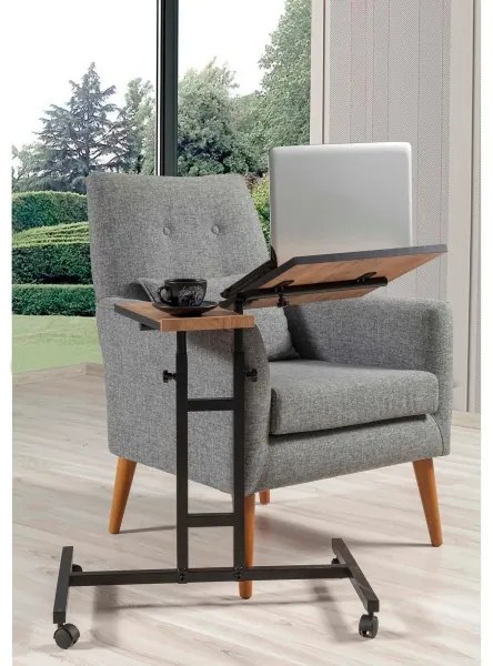 Polohovateľný stôl GLEN 87x67 cm hnedá/čierna