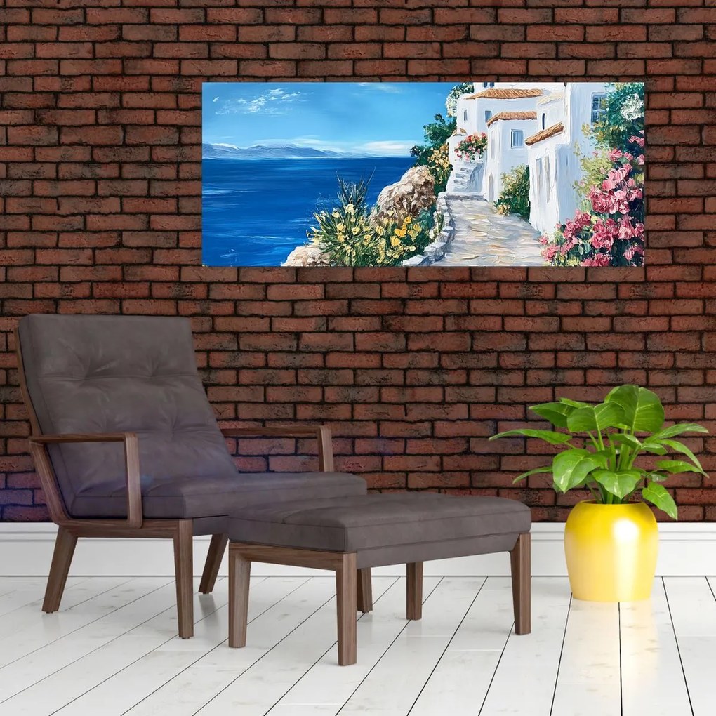 Obraz - Ulička pri mori (120x50 cm)
