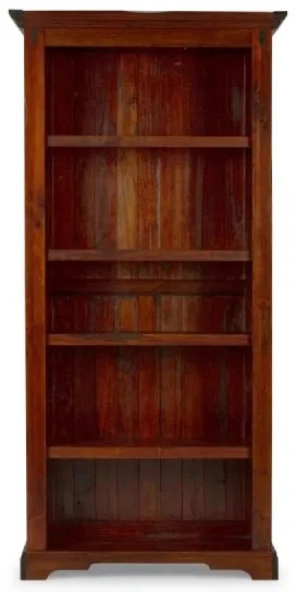 furniture-nabytek.cz - Masívna knižnica Catana z borovicového dreva, lakovaná, hnedá – 97×38×200 cm