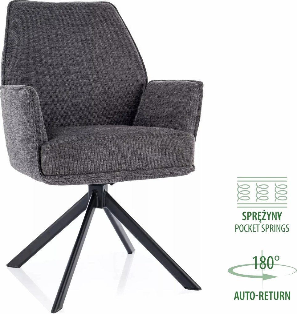 SI Stolička Hugo Brego tmavo šedá