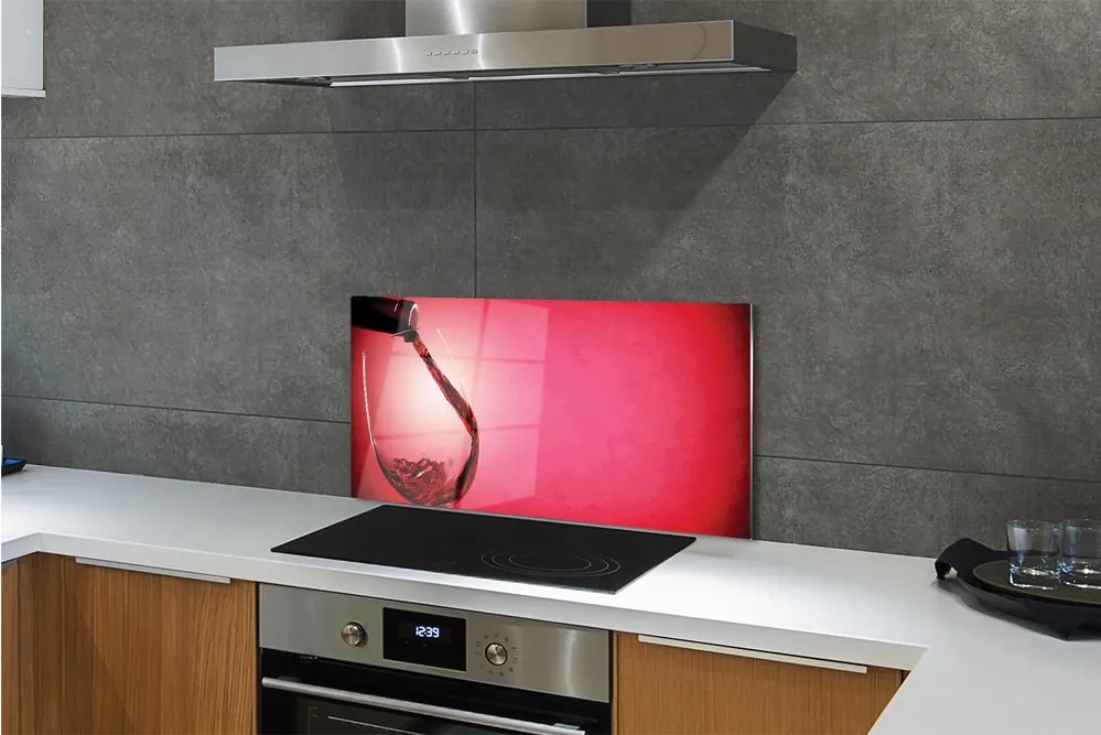 Sklenený obklad do kuchyne Červené pozadie sklo na ľavej strane 125x50 cm