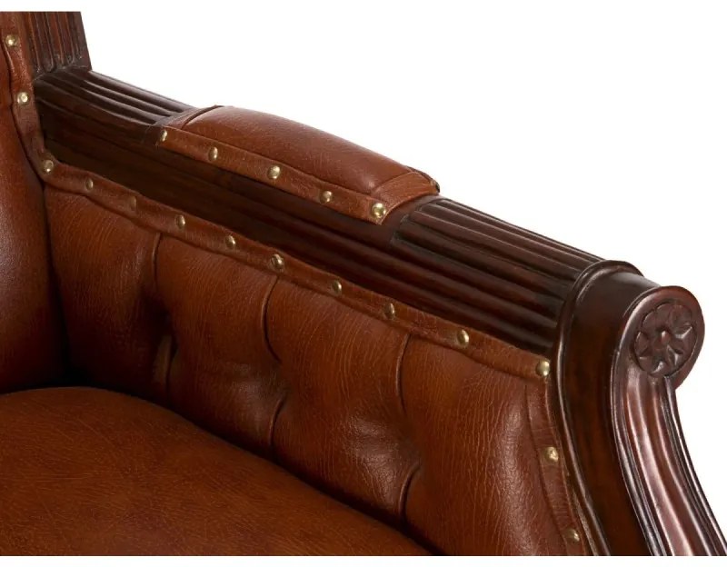 furniture-nabytek.cz - Kancelárske kreslo Cambridge z masívneho mahagónu, lakované, hnedé – pravá koža