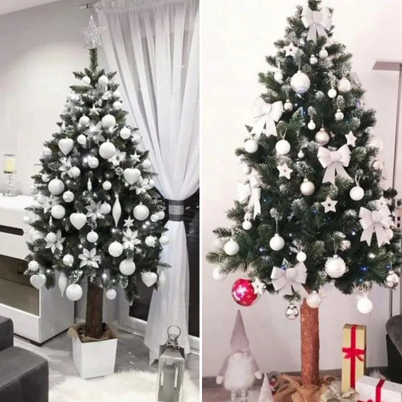 DomTextilu Úchvatná jemne zasnežená borovica na pni 220 cm Zelená TOY220-220