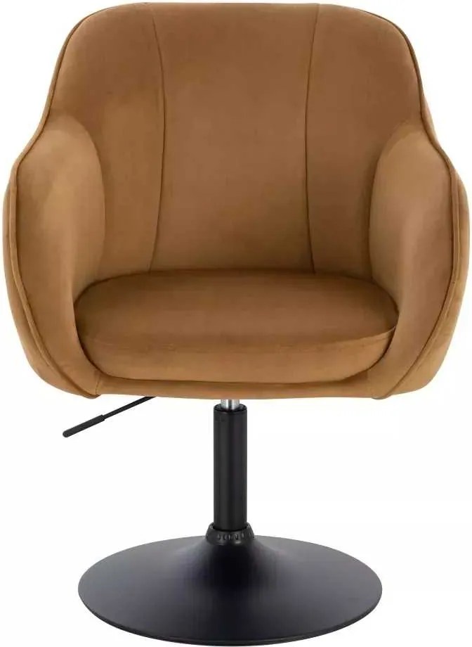 LuxuryForm DESIGN Stolička AVOLA VELUR na čiernom tanieri - medová