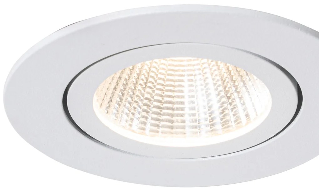 Sada 6 zapustených bodových svetiel biela 6,8 cm vrátane LED 750 lm stmievateľné IP23 - Gaius