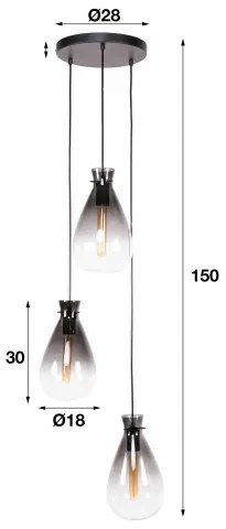 Luster 71-02 3L Nugget shade - Komfort-nábytok