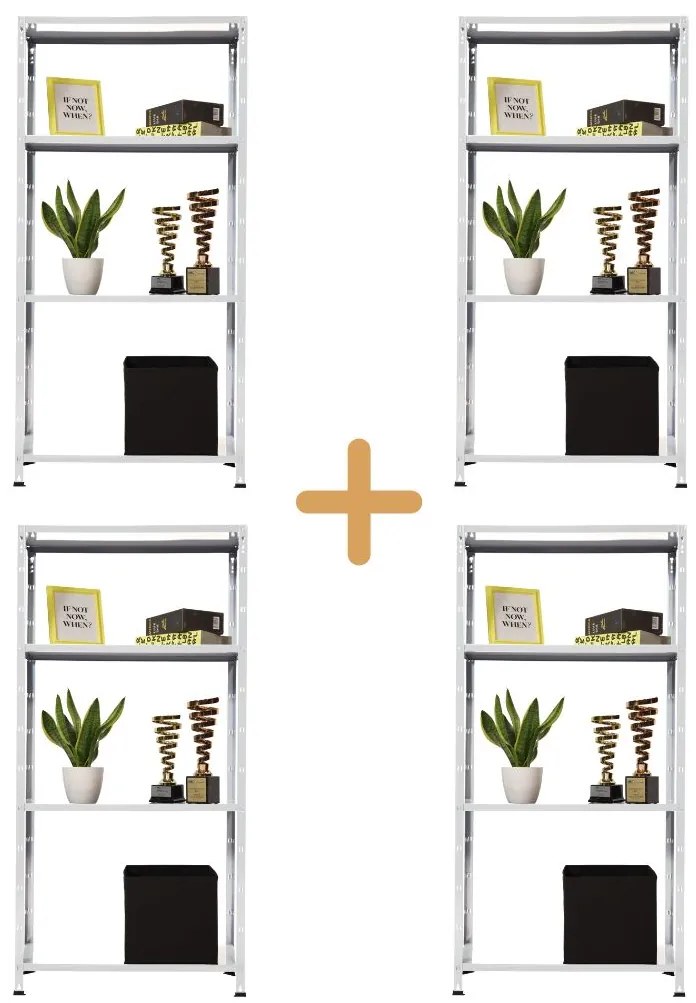 Trestles AKCE 4x Policový regál 1500x750x300,světle šedý,4 police RP6-4-4