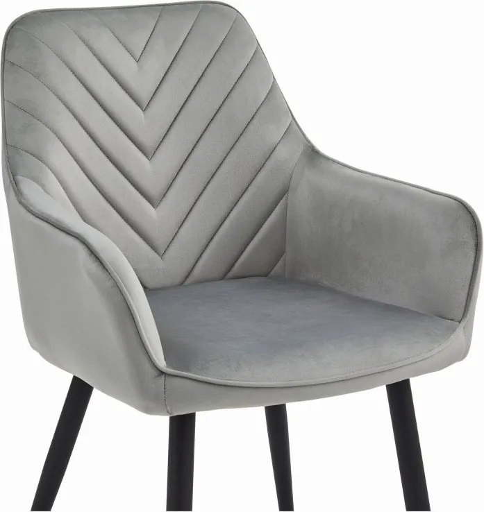 Kreslo NANA - sivý zamat / čierne nohy