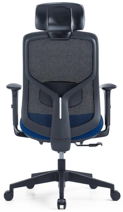 Kancelárska ergonomická stolička PYLON — látka, čierna / viac farieb Modrá S podhlavníkom