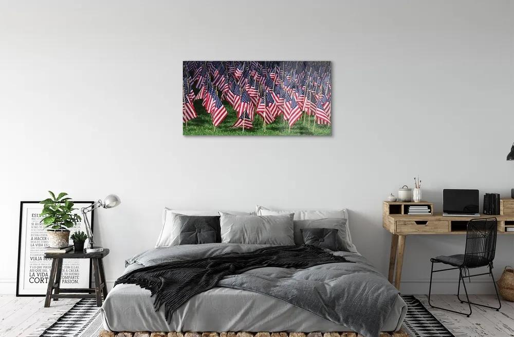 Sklenený obraz usa vlajky 100x50 cm