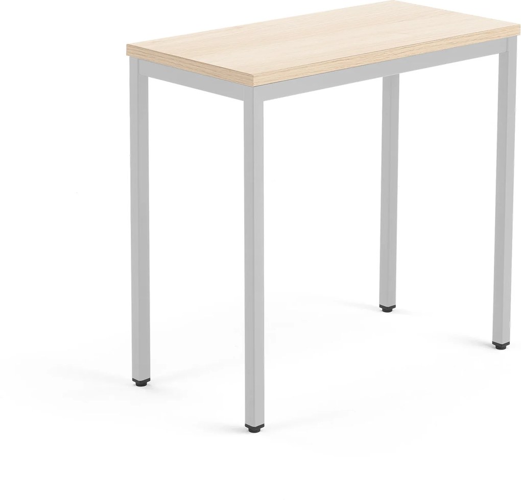 Bočný kancelársky pracovný stôl Modulus, 800x400 mm, dub/strieborná