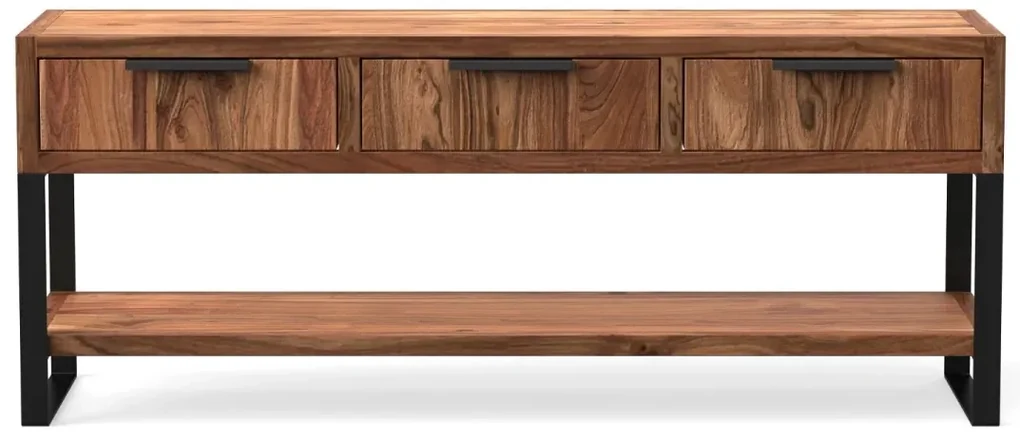 furniture-nabytek.cz - Masívny TV stolík Sydney z akácie, lakovaný, hnedý – 137×45×55 cm