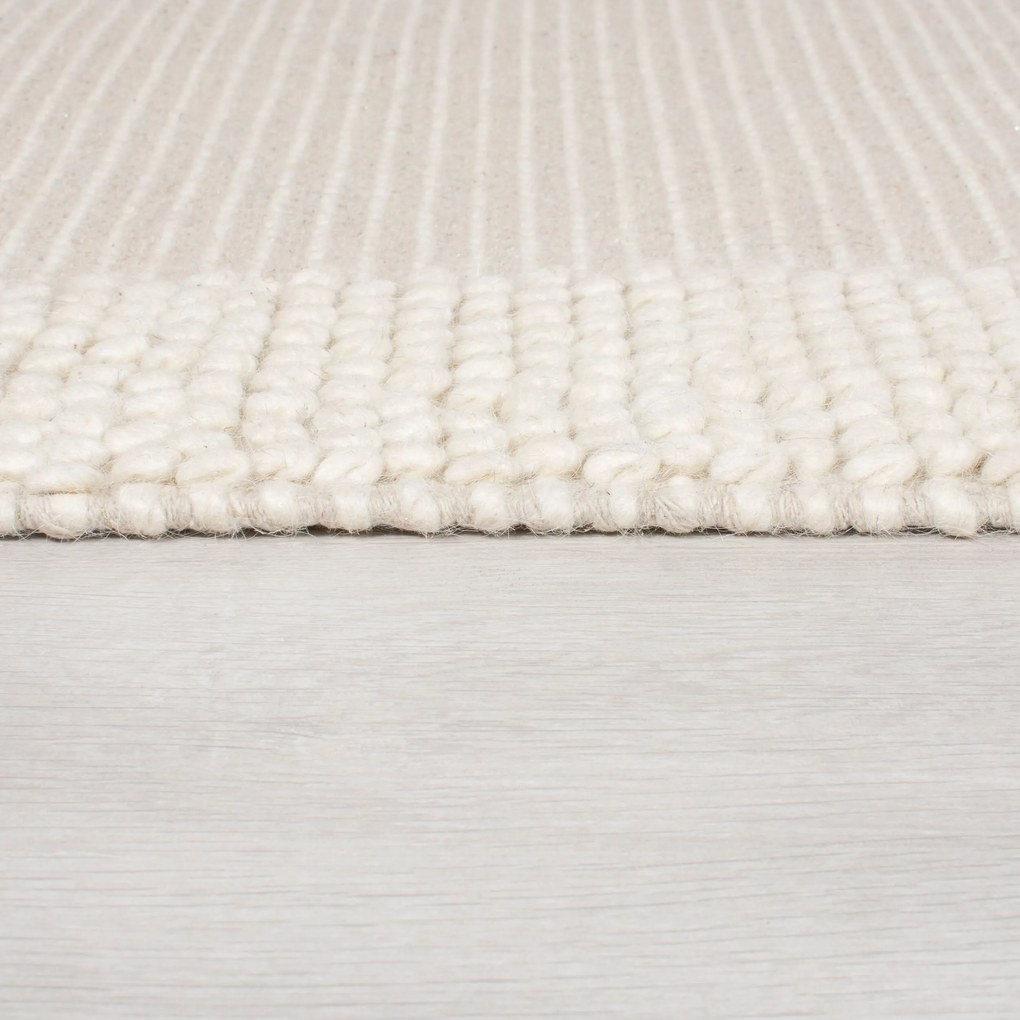 Flair Rugs, Kusový koberec Bobble Wool Ivory, 120x170, biela, obývacia izba