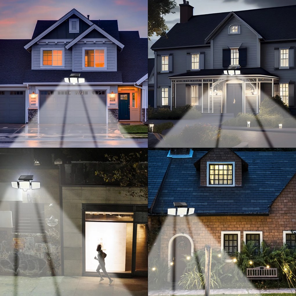 Nástěnná solární LED lampa Nachas černá