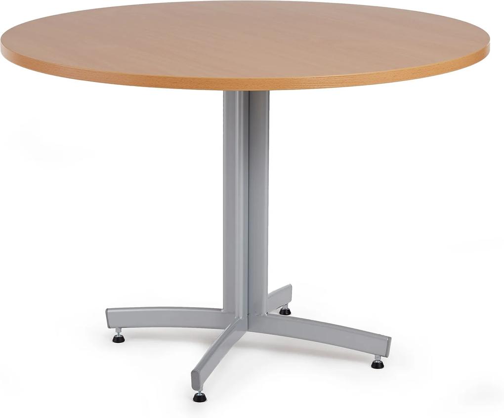 Jedálenský stôl Sanna, okrúhly Ø 1100 x V 720 mm, buk / sivá