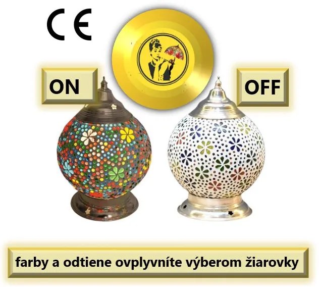 Mozaikový luster orientálny 5 tienidiel Globe CRYSTAL Ø35*75