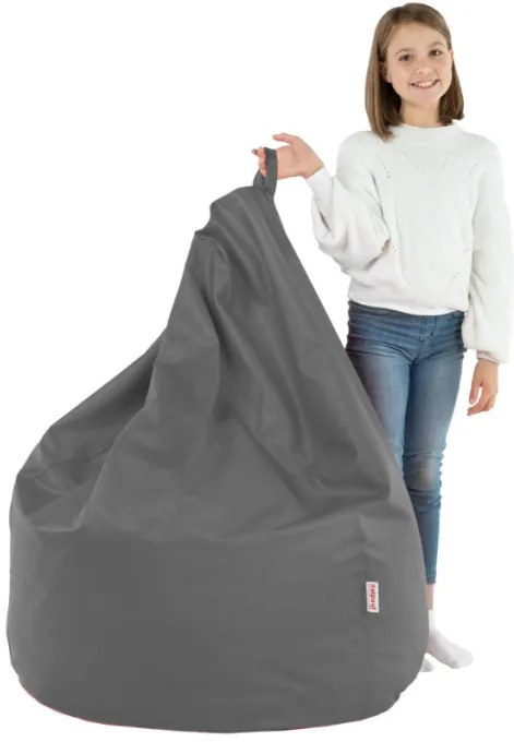 Sedací vak SAKO sivý ekokoža