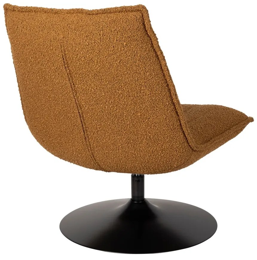 Okrovožlté kreslo z textílie bouclé Jax – White Label