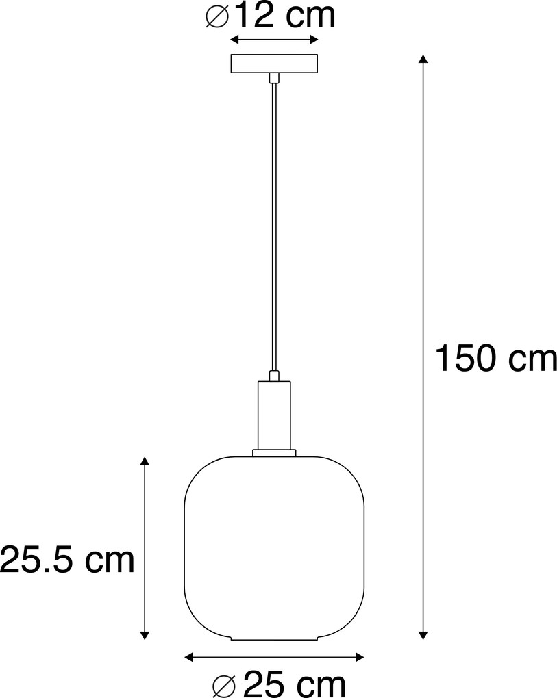 Závesné svietidlo čierne so zlatom a dymovým sklom vrátane PUCC - Zuzanna