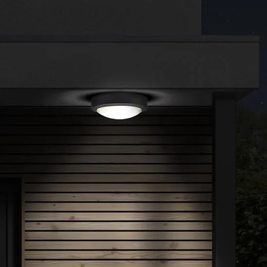 SOLIGHT Prisadené nástenné / stropné LED osvetlenie SIENA s čidlom, 20W, denná biela, okrúhle, šedé, IP54