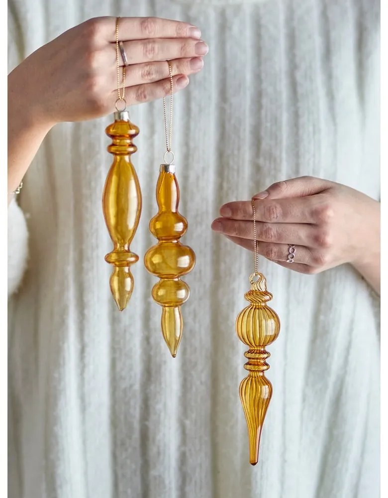 Sklenené vianočné ozdoby v súprave 3 ks ø 4 cm Auralia – Bloomingville