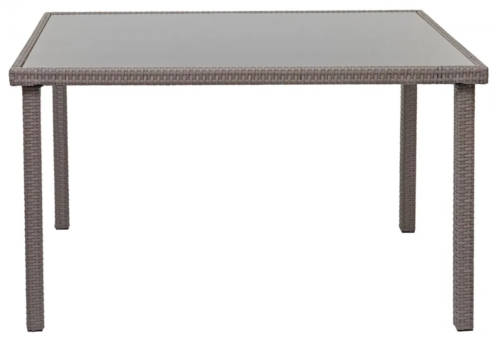 Záhradný stôl HWC-G19, polyratan,120x75cm - sivý