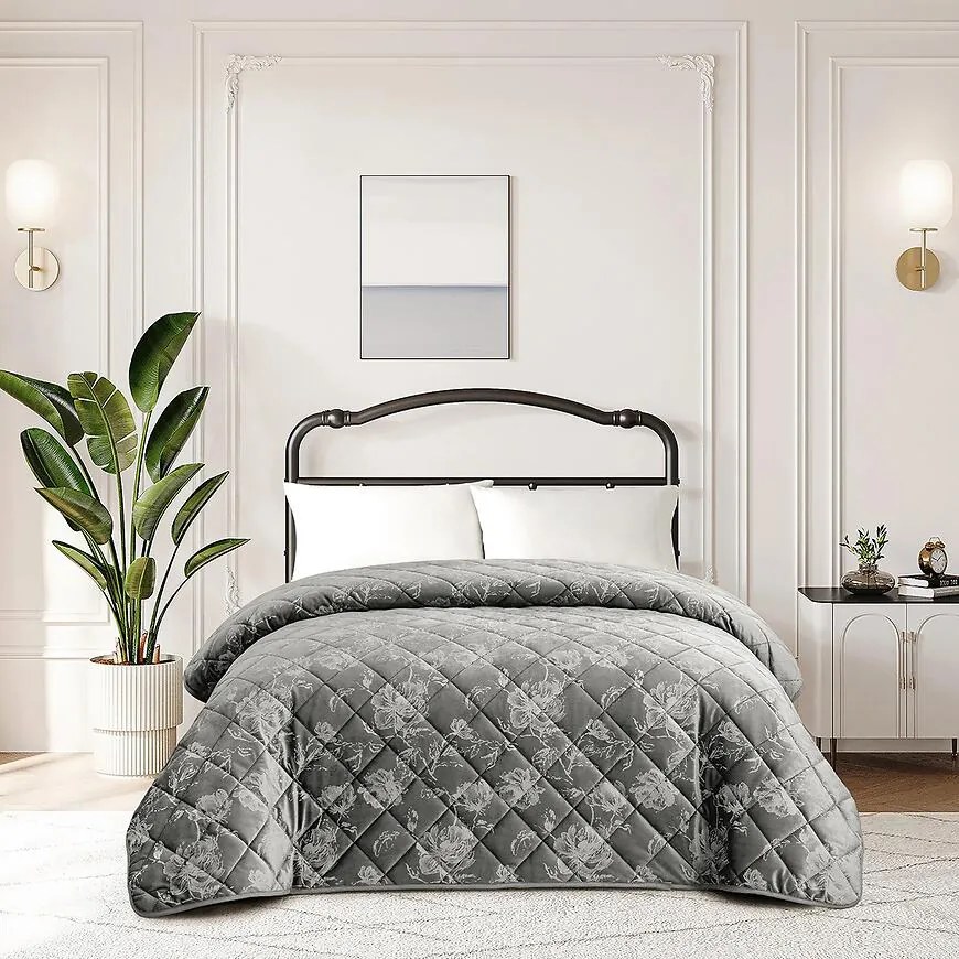 Prikrývka na posteľ Amanda RQ-101 170x220 cm sivá