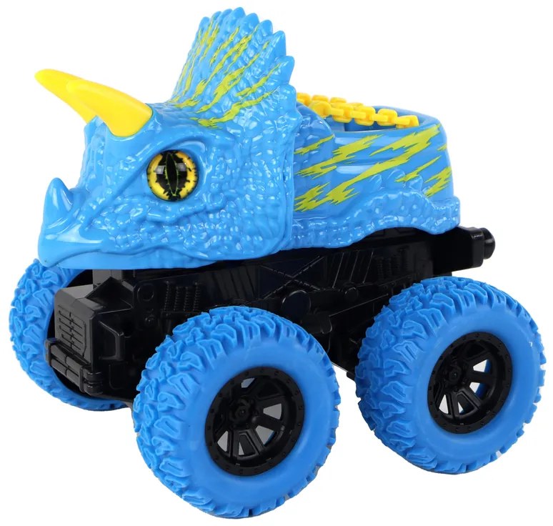 Lean Toys Modrá štvorkolka na trecí pohon - Triceratops