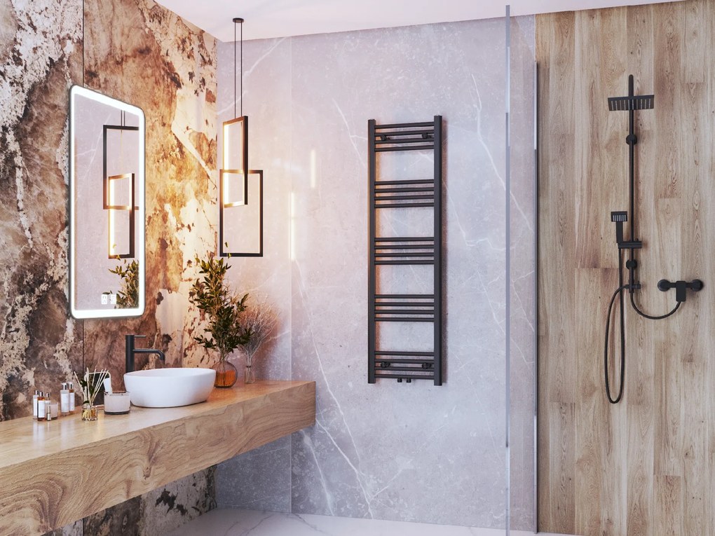 Gamma Erga Simple, vykurovacie teleso 1400x400 mm, 469 W, čierna, ERG-LAV-SIMP-14040-BK