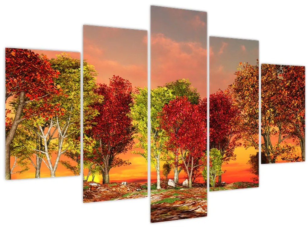 Obraz - Farebné stromy (150x105 cm)