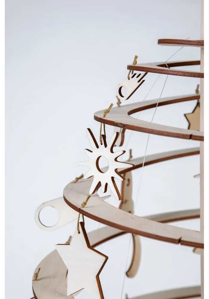 Súprava 8 drevených vianočných dekorácií Spira Medium