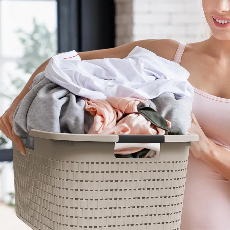 Kôš na čistú bielizeň COUNTRY cappuccino, 40 l