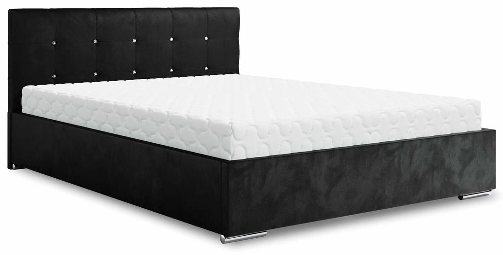 Manželská posteľ 140 cm Lonnie (čierna) (s roštom a úložným priestorom). Vlastná spoľahlivá doprava až k Vám domov. 1047074
