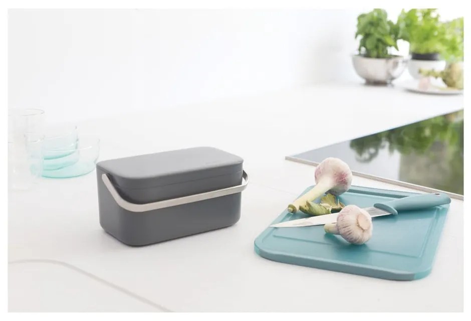 Tmavosivá nádoba na kompostovateľný odpad 1,8 l SinkSide – Brabantia