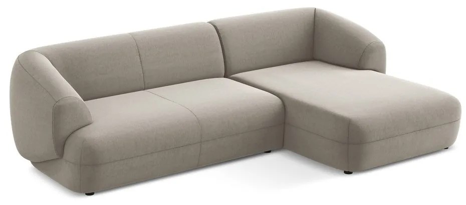 Béžová zamatová rohová pohovka (pravý roh) Moana – Makamii