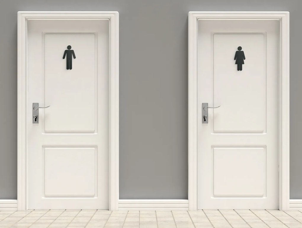 drevko Označenie WC Rozmer obrazu: 11 x 6 cm, Farba dekorácie: Čierna