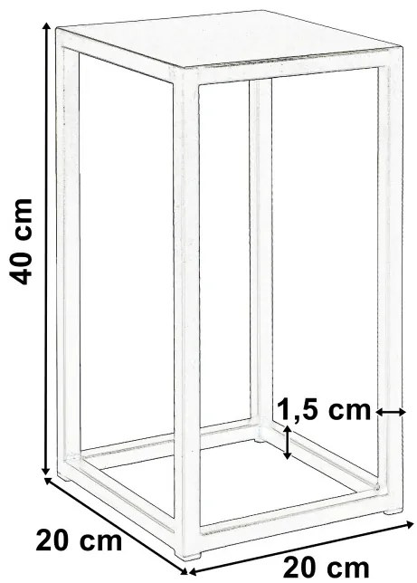 Stojan na kvety PIATTO LOFT čierny 40 cm
