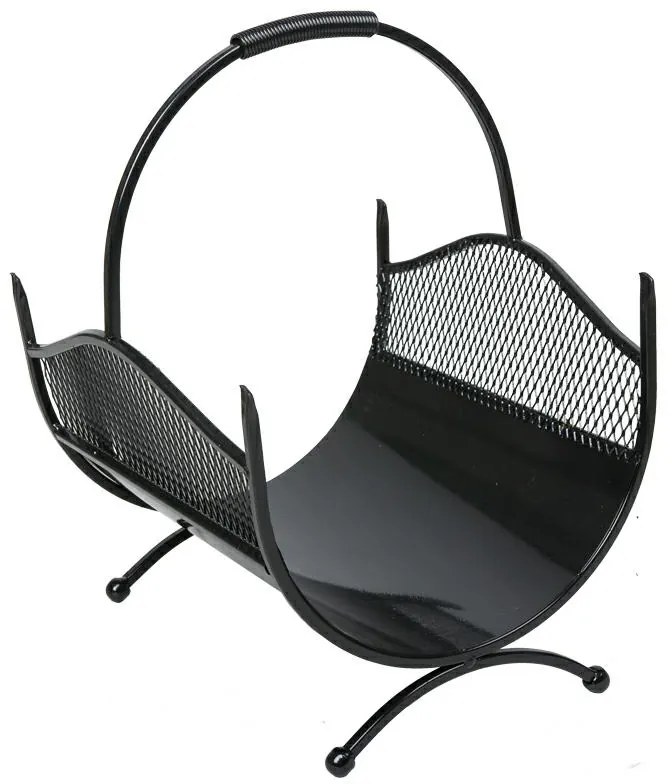 Kovový kôš na drevo Criss, 40x52 cm, čierna
