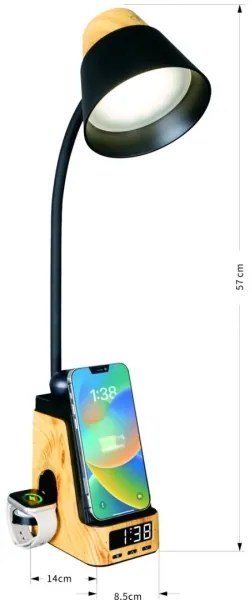 Immax 09000L - LED+CCT stmievateľná stolná lampa s bezdrôtovým nabíjaním Qi IDEAL LED/8W/230V béžová