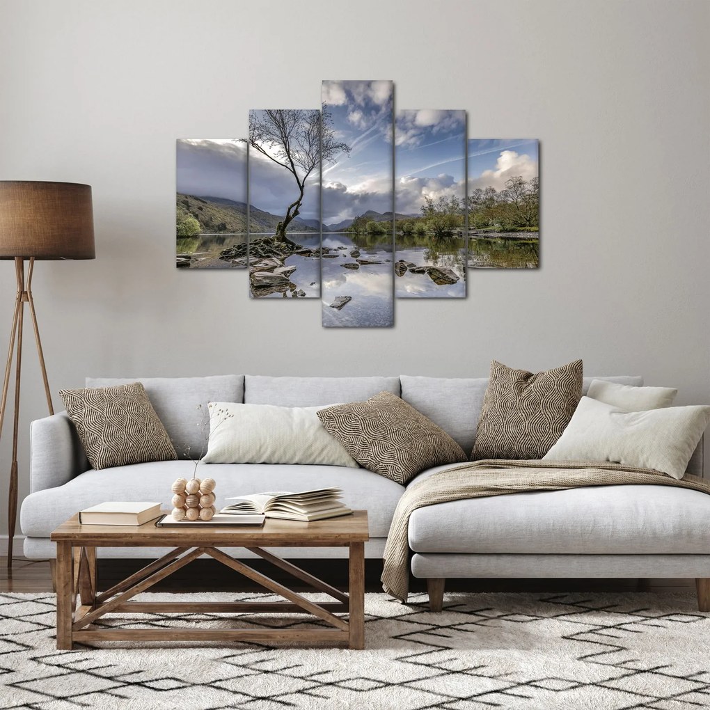 Obraz rieky za stromom (150x105 cm)