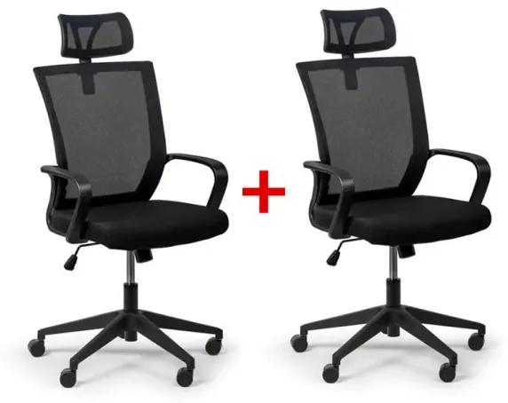 Kancelárska stolička BASIC 1+1 ZADARMO, čierna