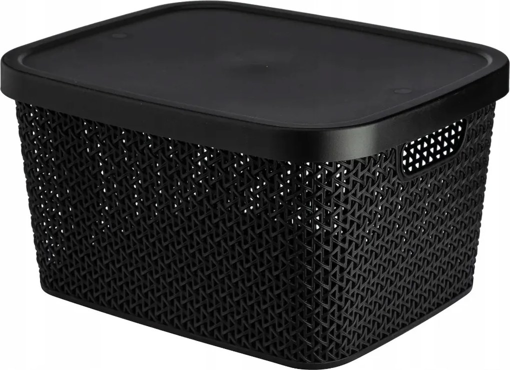 Multifunkčný kôš s vekom, úložný box s vekom 7l ALTOM - čierny