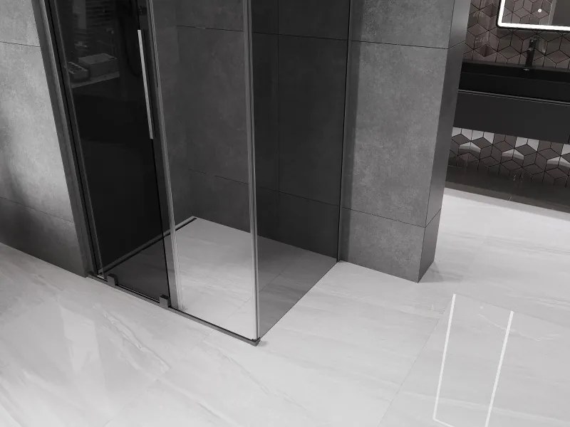 Mexen Velar, sprchový kút s posuvnými dverami 120 x 75 cm, 8mm šedé sklo, grafit brúsený, 871-120-075-41-66