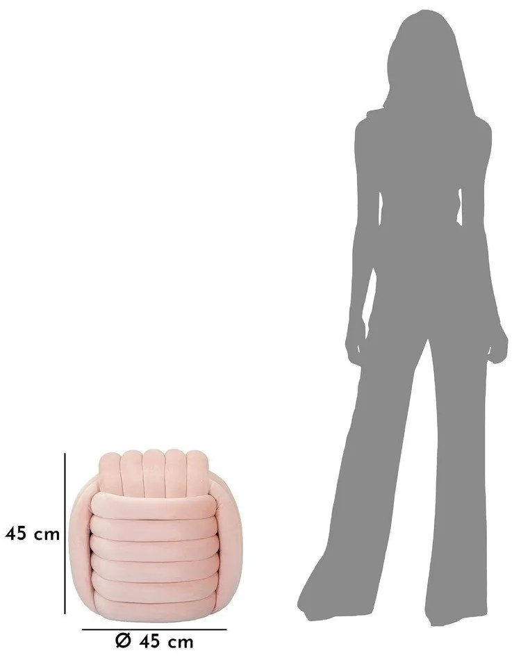 Svetloružový zamatový taburet Softy – Mauro Ferretti